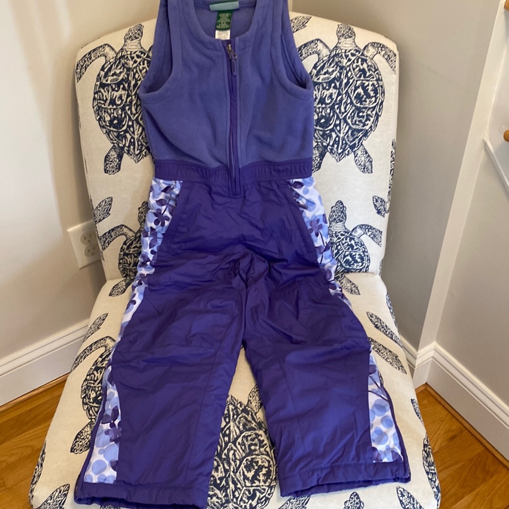 LL Bean snow bib girls 5-6